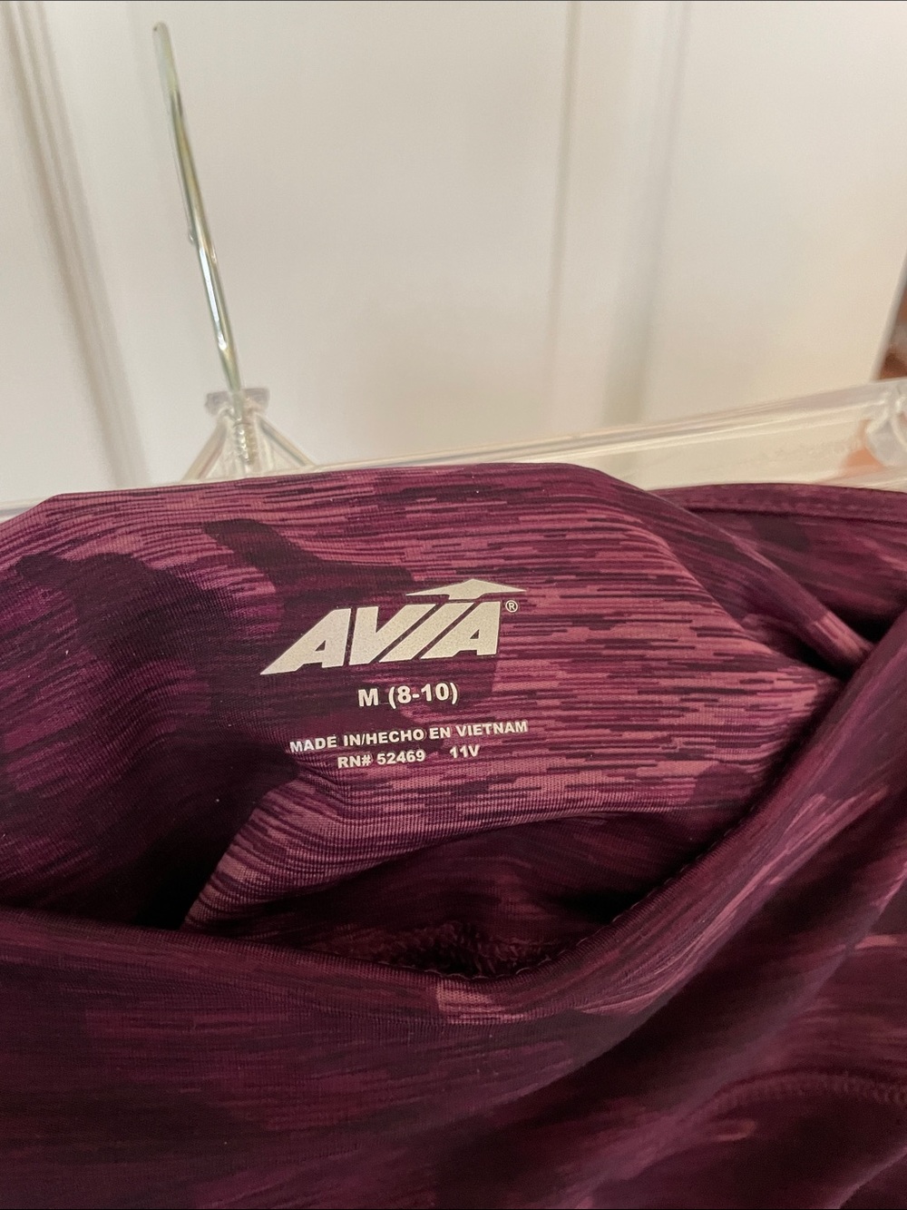 Avia High-Waist Burgundy Camo Leggings M - Picture 2 of 4